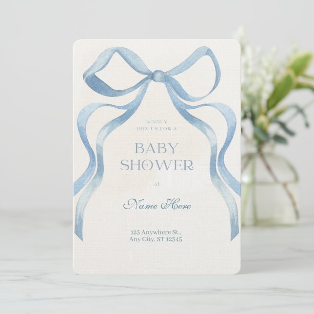 Baby Shower Pojke  Inbjudningar (Stående Fram)