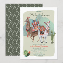 Baby Shower Pojke | Llamor & Kaktus | Inbjudningar