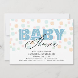 Baby Shower Pojke Moderna Pastellprickar