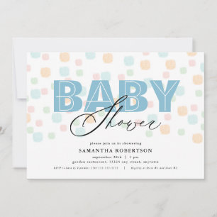 Baby Shower Pojke Moderna Pastellprickar