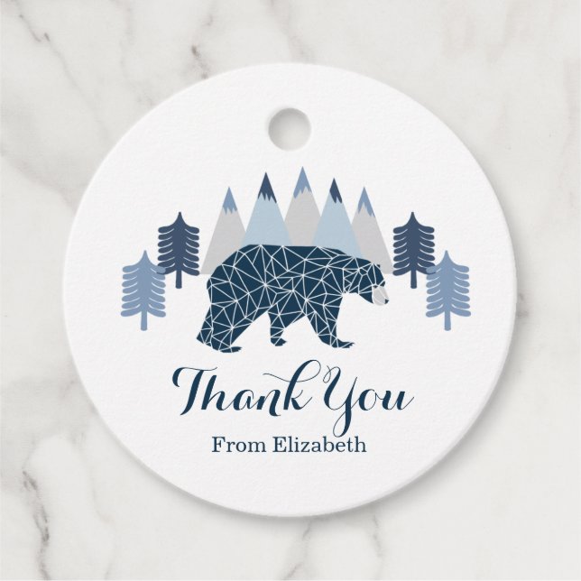 Baby Shower Pojke Tack Gåvor Etiketter (Framsida)