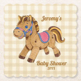 Baby Shower Pony Coaster Underlägg Papper