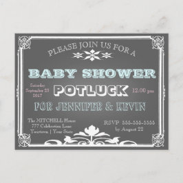Baby Shower | POTLUCK | Chalkboard Inbjudan Vykort