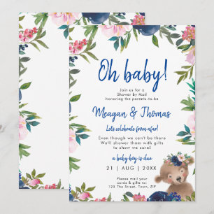 baby shower present genom post från avlägsen plats inbjudningar