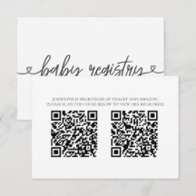 Baby Shower Presentkort med QR-koder Minimalistisk