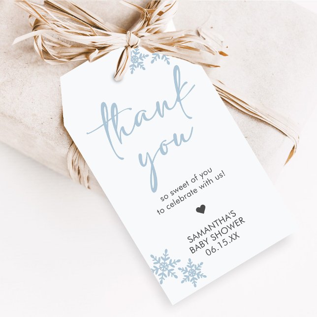 Baby Shower Presentkortsetiketter Presentetikett (Winter Baby Shower Favor Tags)