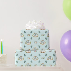 Baby Shower Presentpapper Baby Dinosaur Mönster
