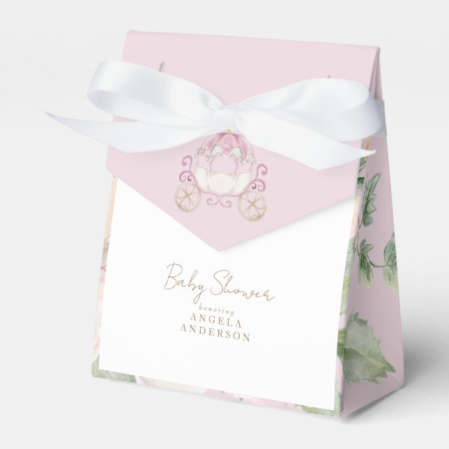 Baby Shower Princess Carriage Presentaskar (Framsidan Sidan)