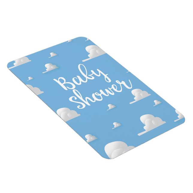 Baby Shower Puffiga Vita Moln Magnet (Högersidan)