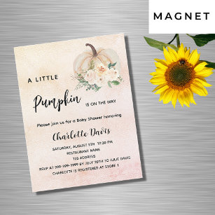 Baby Shower pumpkin-blommor lyx Magnetisk Inbjudningskort