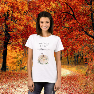 Baby Shower pumpkin-gräddblommor faller flicka T Shirt