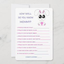 Baby Shower Rabbit, hur bra vet du Mamma? Inbjudningar
