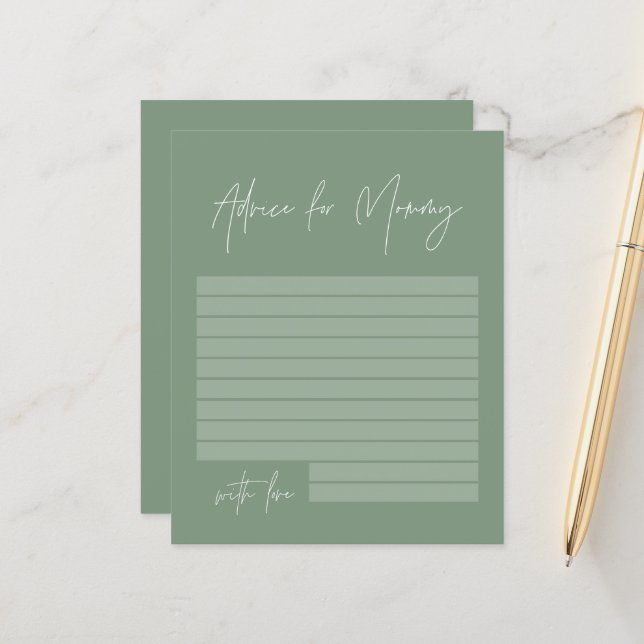 Baby shower råd för mamman modern sagegrön (Fram/Back In Situ)