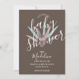 Baby Shower Räf Bohemian Fjädrar  Inbjudningar