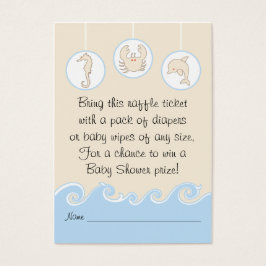 Baby Shower Raffle Biljett/Blue Cream Mobile Visitkort