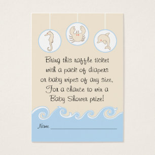 Baby Shower Raffle Biljett/Blue Cream Mobile Visitkort