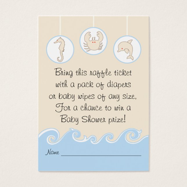 Baby Shower Raffle Biljett/Blue Cream Mobile Visitkort (Framsidan)