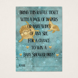 Baby Shower Raffle Biljett/Dolphin Mamma & Baby Visitkort