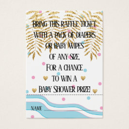 Baby Shower Raffle Biljett/Flamingo Mamma & Baby Visitkort
