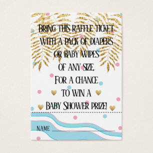 Baby Shower Raffle Biljett/Flamingo Mamma & Baby Visitkort