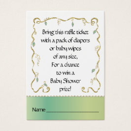 Baby Shower Raffle Biljett/Glittery Castle Visitkort