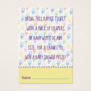 Baby Shower Raffle Biljett Paci Bunny