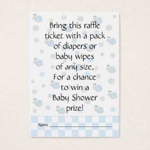 Baby Shower Raffle Biljett/Snips och Snigel Visitkort