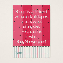 Baby Shower Raffle Biljett/Umbrella Watermelon Visitkort
