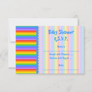 Baby Shower, Rainbow Rand Mönster. OSA Kort