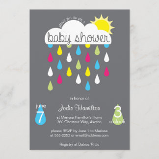 Baby shower regnar molninbjudan inbjudningar