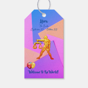 Baby Shower - Roligt Libra Gift-Märkre Presentetikett