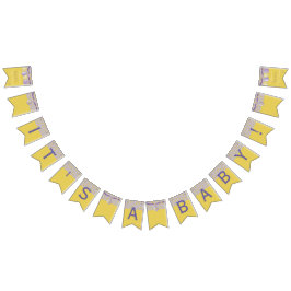 Baby Shower Rosa "Baby Feet", Svetsvansskanner Vimplar