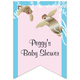 Baby Shower Rosa/Baby Turtle, Svettsvansskanner Vimplar