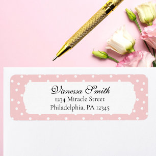 Baby Shower Rosa Babyflicka Prickar Returadress Etikett