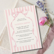 Baby Shower Rosa Bågar Ränder Baby Flicka Modern