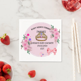 BABY SHOWER ROSA BLOMMIGT NAPKINS PAPPERSSERVETT