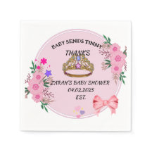 BABY SHOWER ROSA BLOMMIGT NAPKINS