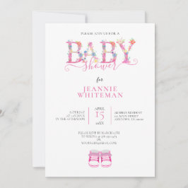 BABY SHOWER, ROSA BOOTY, ROSA BLOMMIGT INBJUDNINGAR