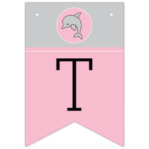 Baby Shower Rosa/delphin, Svettskannern Vimplar
