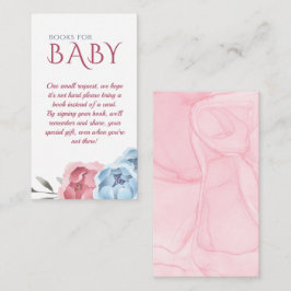 Baby Shower Rosa Eleganta Blommiga Böcker För Bebi Tilläggskort