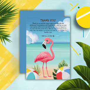 Baby Shower Rosa Flamingo för sommarströ Tack Kort