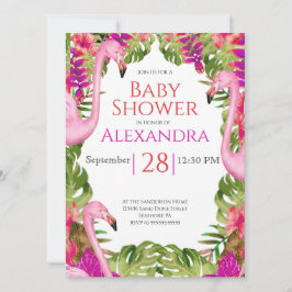 Baby Shower Rosa Flamingo Tropical Wildlife