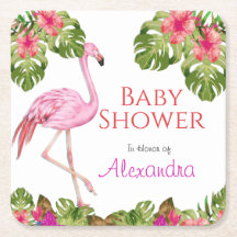 Baby Shower Rosa Flamingo Tropical Wildlife