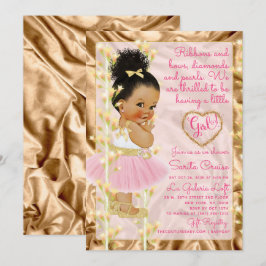 Baby Shower Rosa & Guld Inbjudningar