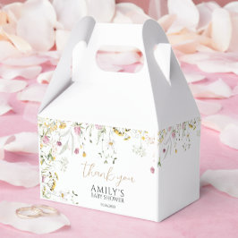 Baby Shower Rosa & Gult Wildblommor Presentaskar