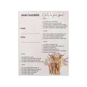 Baby Shower Rosa Highland Ko Lek Vad Finns I Telef Anteckningsblock