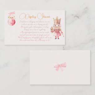 Baby Shower, Rosa Nutcracker Watercolor Tilläggskort