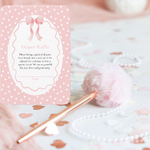 Baby Shower Rosa Prickar Babyflicka Blöja Lotteri Tilläggskort