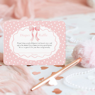 Baby Shower Rosa Prickar Babyflicka Blöja Lotteri Tilläggskort
