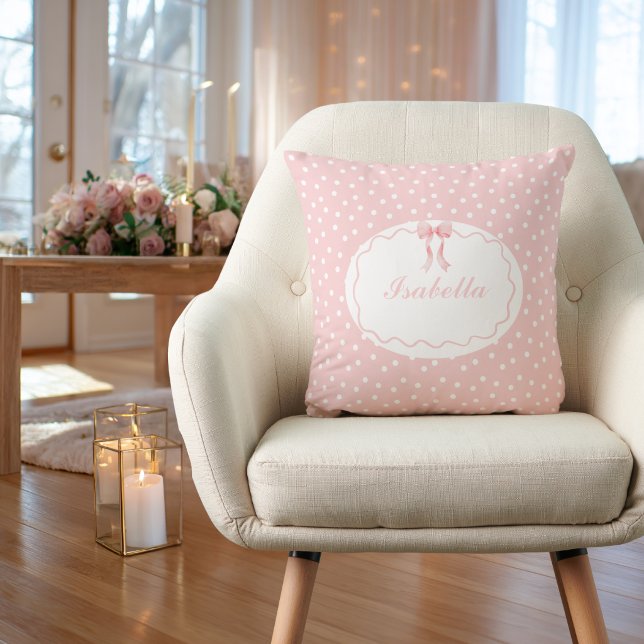 Baby Shower Rosa Prickar Babyflicka Coquette Kudde (Skapare uppladdad)